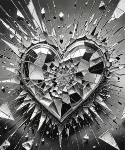 Glass Broken Heart Diamond Painting