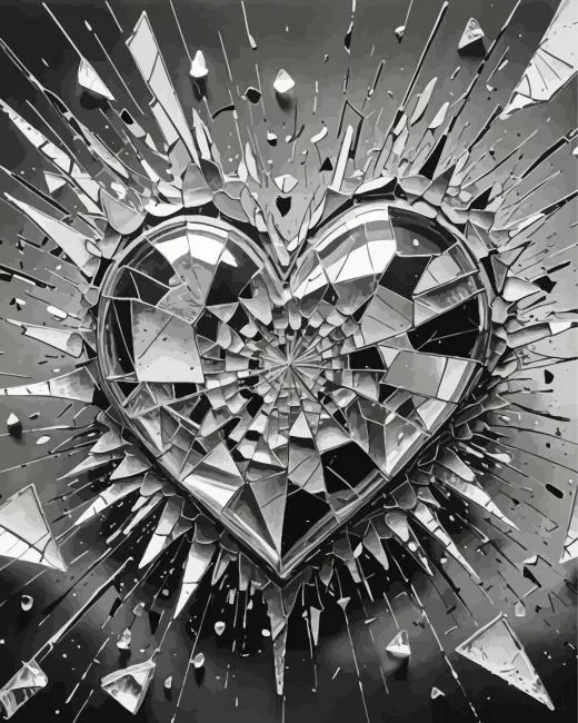 Glass broken heart Diamond Paintings Glass Broken Heart Diamond Painting