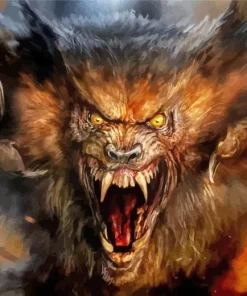Mad Brown Werewolf Diamond Painting