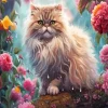 Persian Cat And Flowers Diamond Painting