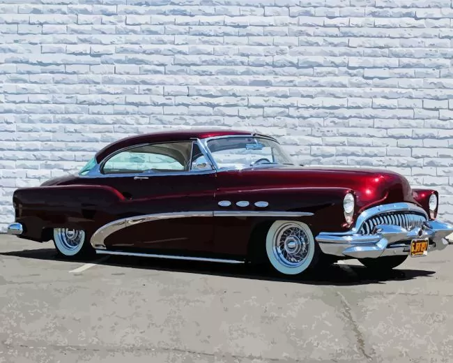 Retro 1953 buick skylark Diamond With Numbers Retro 1953 Buick Skylark Diamond Painting