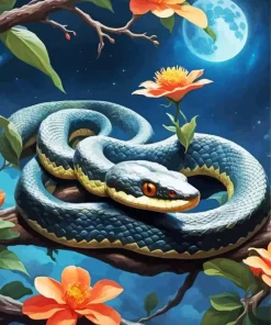 Snake On Branch Diamond Painting