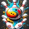 Splatter Bowling Game Diamond Painting