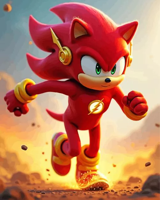 The red sonic Diamond By Numbers The Red Sonic Diamond Painting