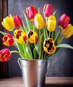 Tulips Bucket Diamond Painting