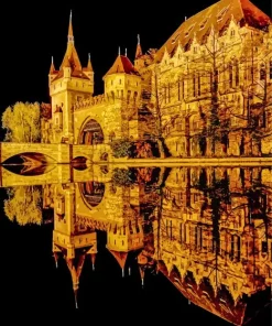 Vajdahunyad Castle At Night Diamond Painting