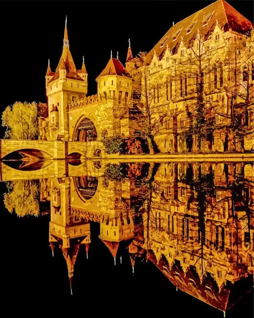 Vajdahunyad Castle at night Diamond By Numbers Vajdahunyad Castle At Night Diamond Painting