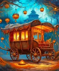 Vintage Gypsy Wagon Diamond Painting