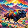 Wild Colorful Buffalo Diamond Painting