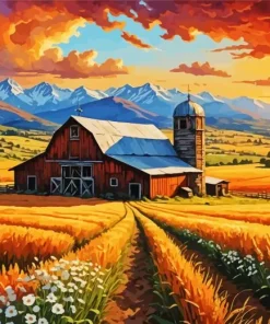 Aesthetic Field Barn Art Diamond Painting