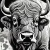 Black And White Buffalo Diamond Painting