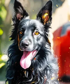 Black Irish Setter Dog Diamond Painting