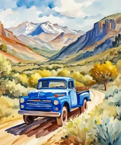 Blue Truck Diamond Painting