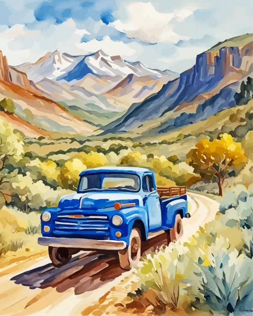 blue truck Diamond Paints Blue Truck Diamond Painting