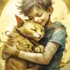 Boy Hugging Cat Diamond Painting