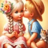 Boy Kissing Girl Diamond Painting