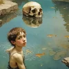 Boy With A Skull Diamond Painting