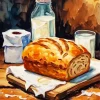 Bread And Milk Art Diamond Painting