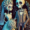 Bride And Groom Skulls Diamond Painting