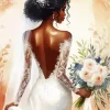 Bride Holding Flowers Diamond Painting