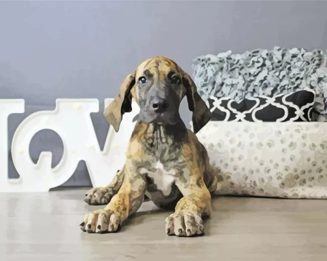 brindle dane puppy Diamond Paints Brindle Dane Puppy Diamond Painting