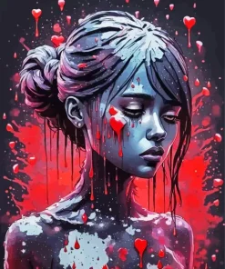 Broken Girl Crying Diamond Painting