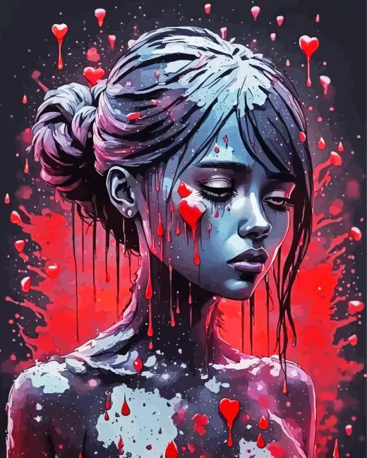 broken girl crying Diamond By Numbers Broken Girl Crying Diamond Painting