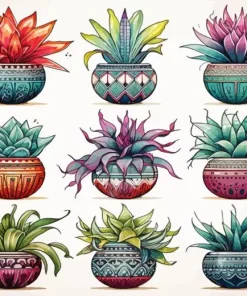 Bromeliad Pots Diamond Painting