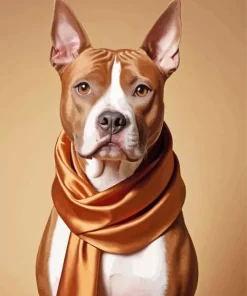 Brown Amstaff Dog Diamond Painting