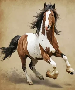 Brown And White Horse Diamond Painting