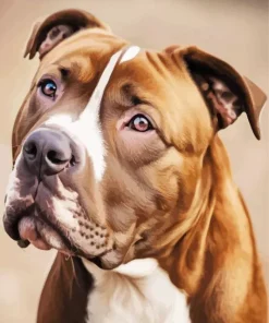 Brown And White Staffordshire Bull Terrier Diamond Painting