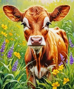Brown Baby Calf Diamond Painting