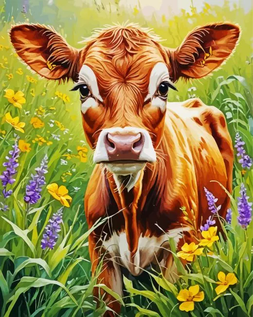 brown baby calf Diamond Painst Brown Baby Calf Diamond Painting