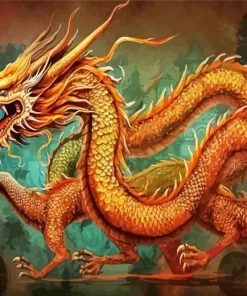Brown Chinese Dragon Diamond Painting
