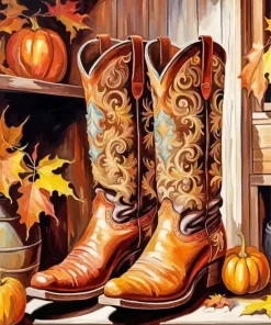 Brown Cowboy Boots Diamond Painting