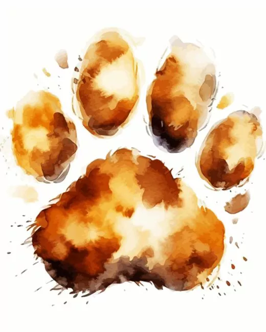 brown dog paw art Diamond Paints Brown Dog Paw Art Diamond Painting