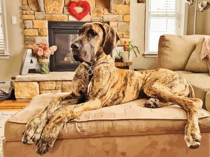 brown great dane with spots Diamond By Numbers Brown Great Dane With Spots Diamond Painting