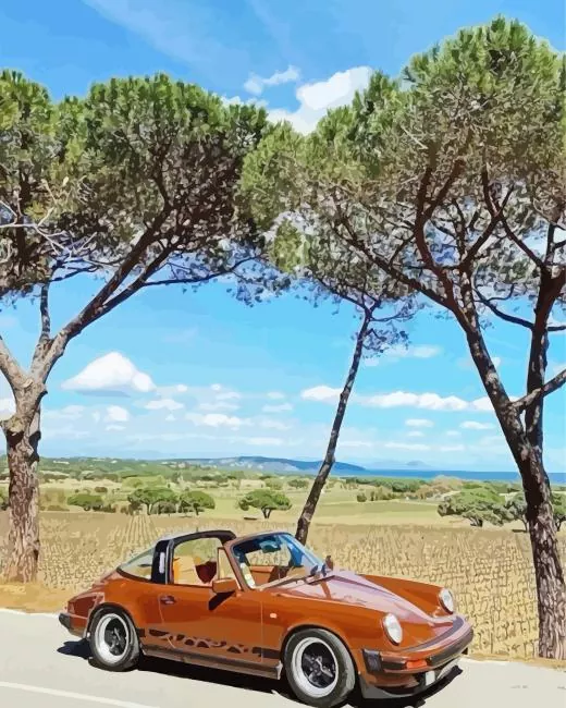 brown old car Diamond By Numbers Brown Old Car Diamond Painting