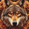 Brown Wolf Head Art Diamond Painting