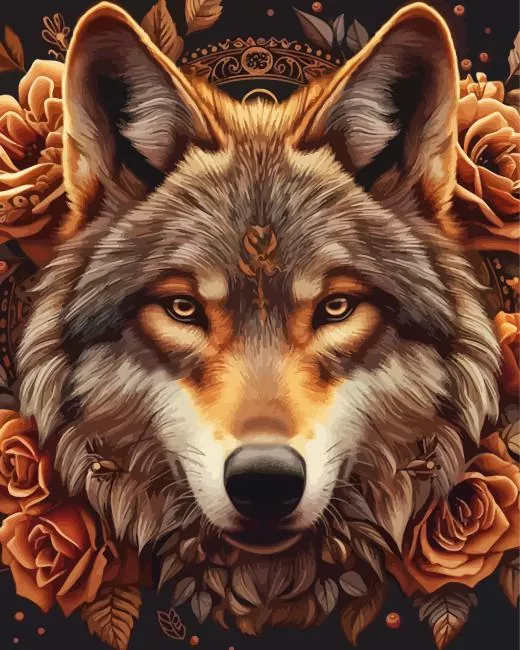 brown wolf head art Diamond Paintings Brown Wolf Head Art Diamond Painting