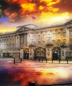 Buckingham Palace At Sunset Diamond Painting