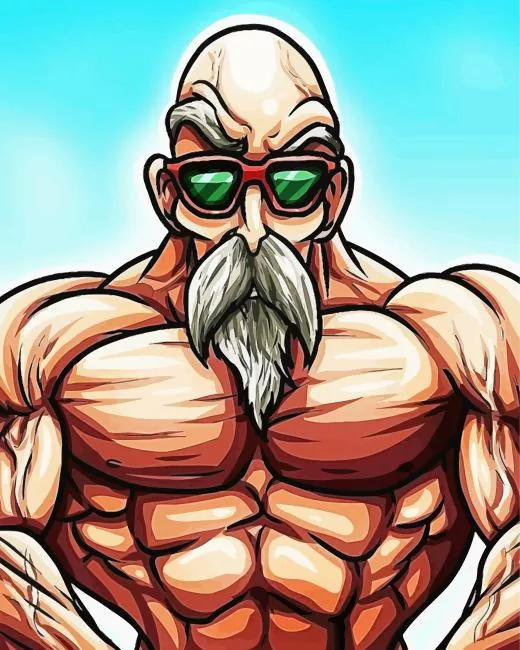 buff master roshi Diamond With Numbers Buff Master Roshi Diamond Painting