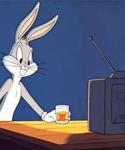 Bugs Bunny Watching TV Diamond Painting