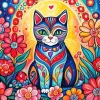 Colorful Cat Folkart Diamond Painting
