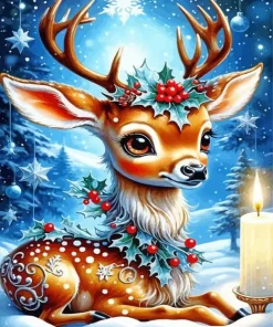 Cool Elk Christmas Art Diamond Painting