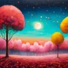 Cool Pink Forest Art Diamond Painting