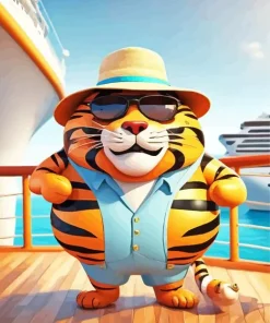 Cute Fat Tiger Diamond Painting