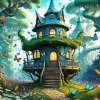 Enchanted Forest House Art Diamond Painting