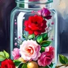Enchanted Rose Flowers Diamond Painting