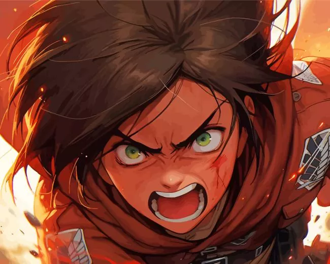 eren jaeger titan Diamond With Numbers Eren Jaeger Titan Diamond Painting